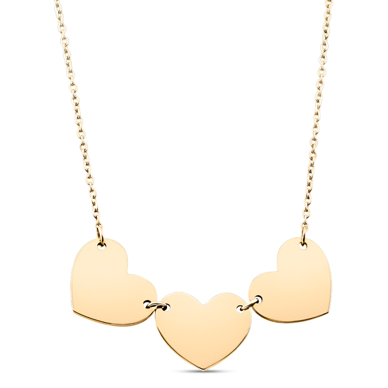 Name Hearts Necklace - Gold - 62