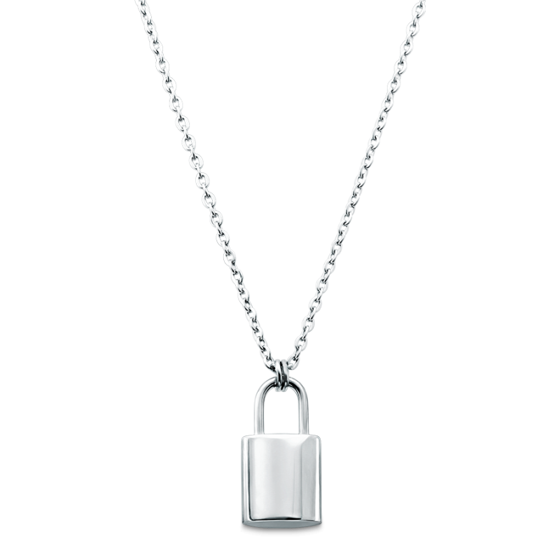 Personalised Padlock Necklace - Silver - 60