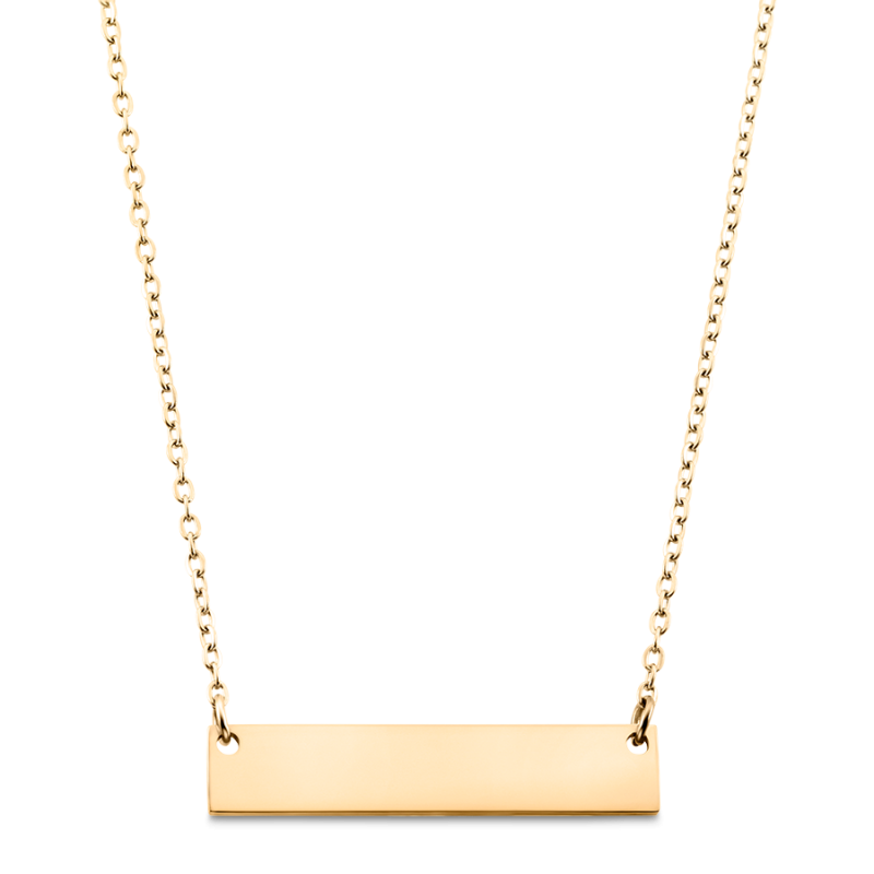 Personalised Plate Necklace - Gold - 62