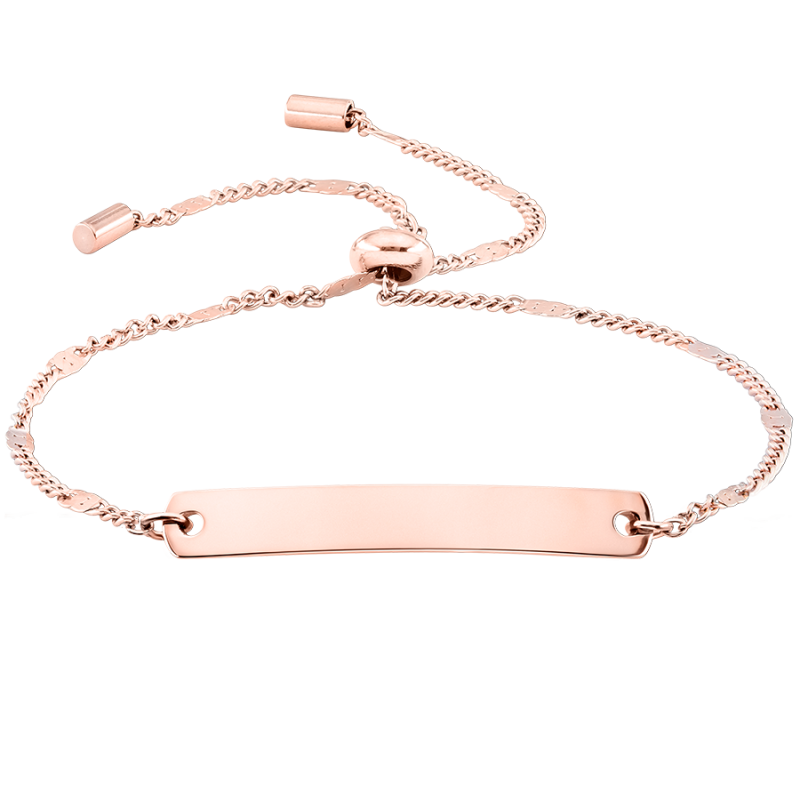 Personalised Plate with Adjustable Bracelet - Rosegold - 61