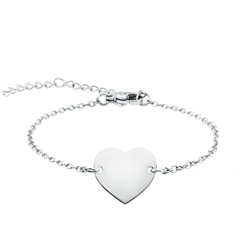 Personalised Heart Bracelet - Silver - 60