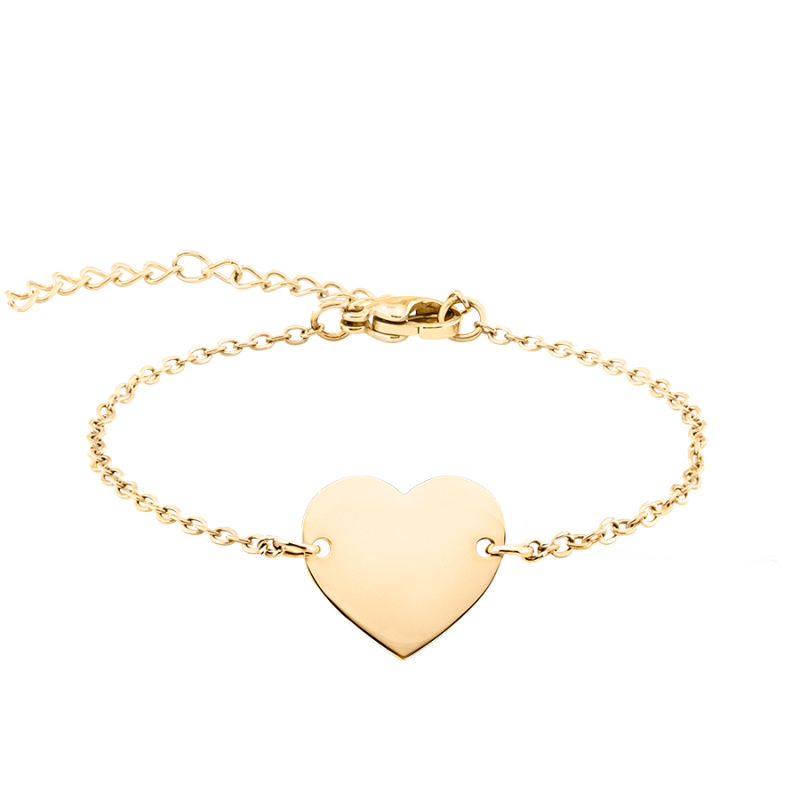 Personalised Heart Bracelet - Gold - 62