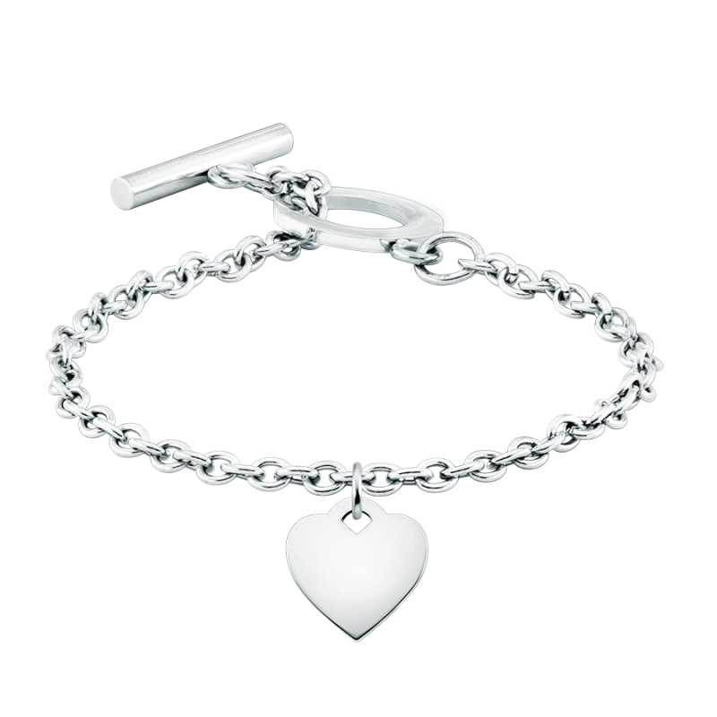 Personalised Luxury Heart Bracelet - Silver - 60