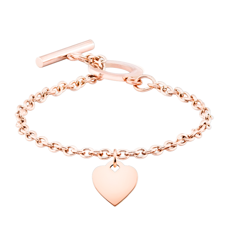 Personalised Luxury Heart Bracelet - Rosegold - 61