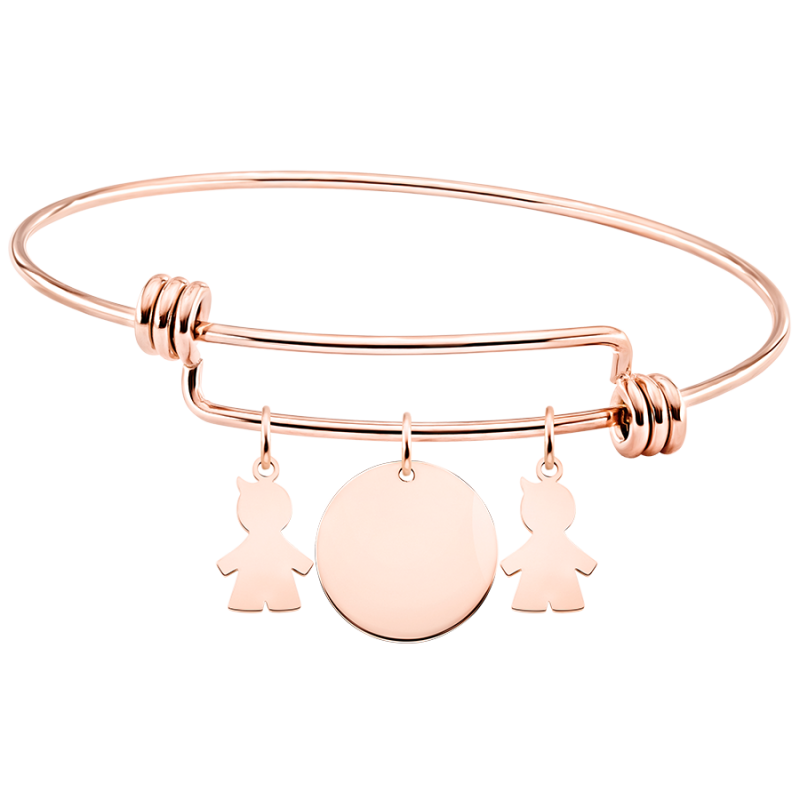 Personalised Multi-Sons Bangle Bracelet - Rosegold - 61