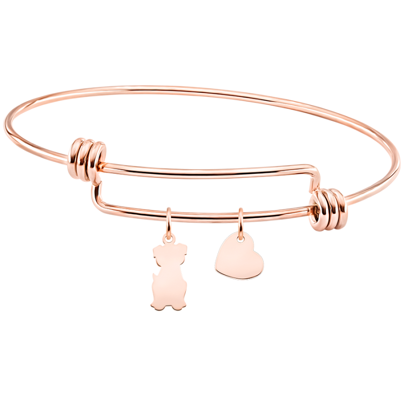 Personalised Dog Love Bangle Bracelet - Rosegold - 61