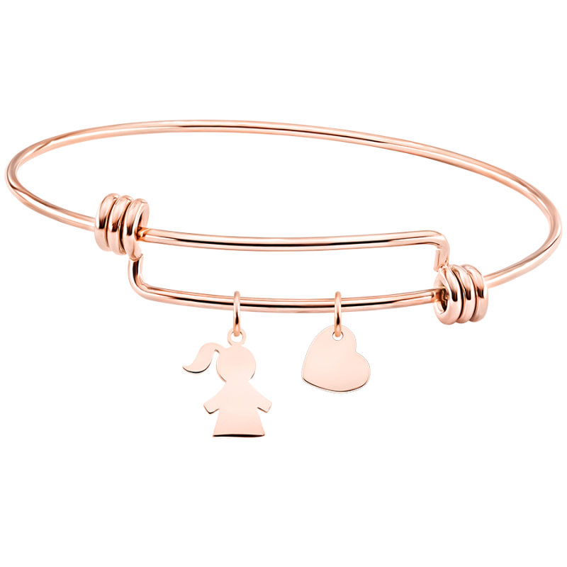 Personalised Daughter Bangle Bracelet - Rosegold - 61