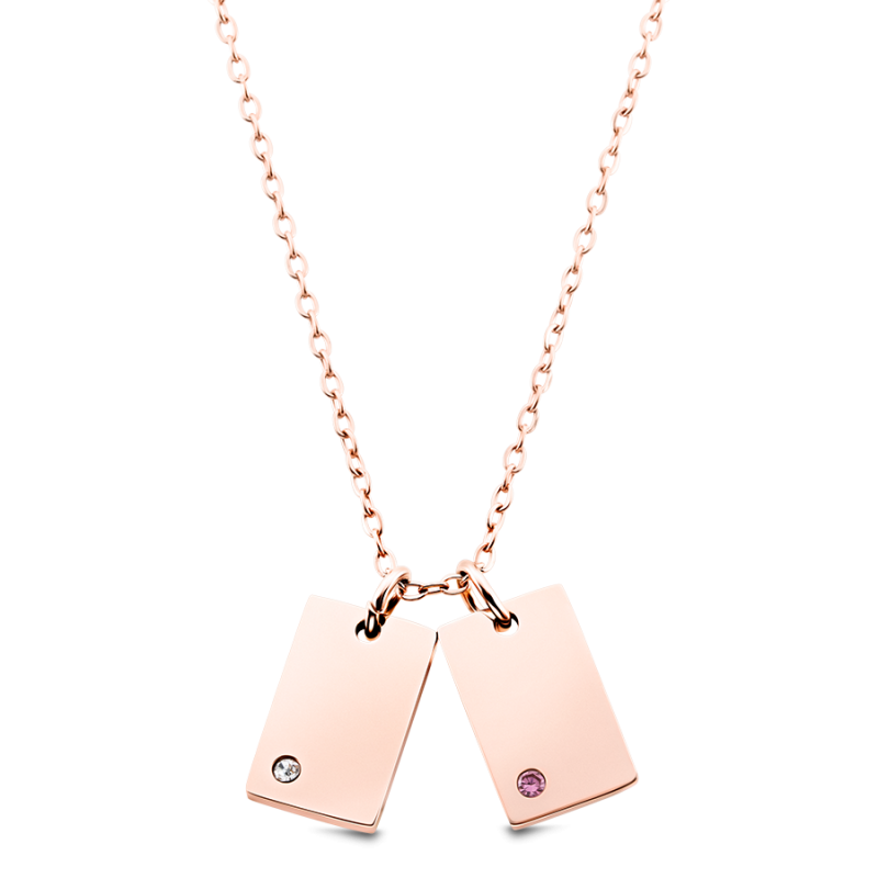 Personalised Name Necklace with Crystals - Rosegold - 61