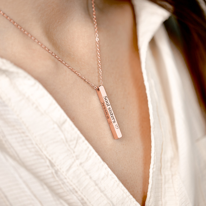 Personalised 4-Side Necklace - Rosegold - 61