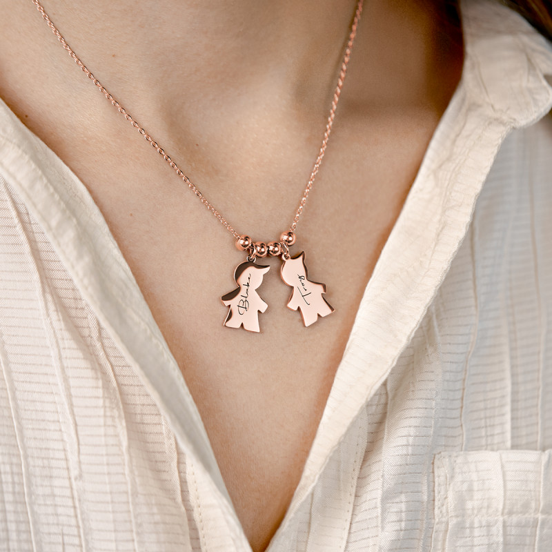 Personalised Multi-Sons Necklace - Rosegold - 61