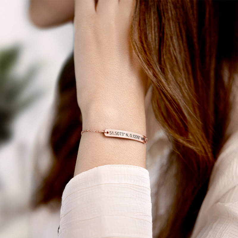 Personalised Coordinates Bracelet - Rosegold - 61