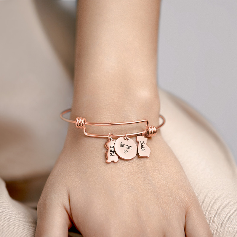 Personalised Dog & Cat Bracelet - Rosegold - 61