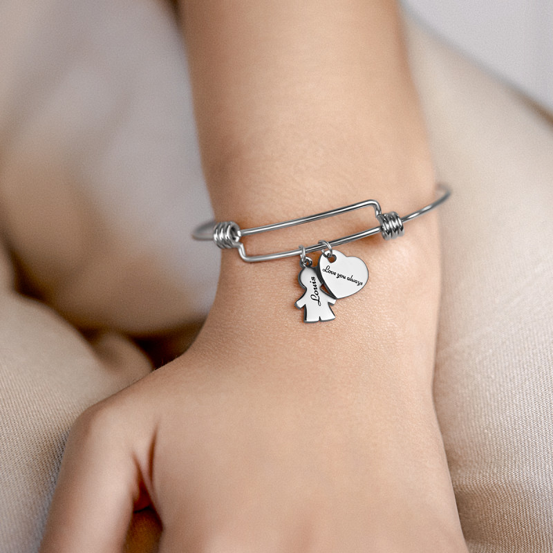 Personalised Son Love Bangle Bracelet