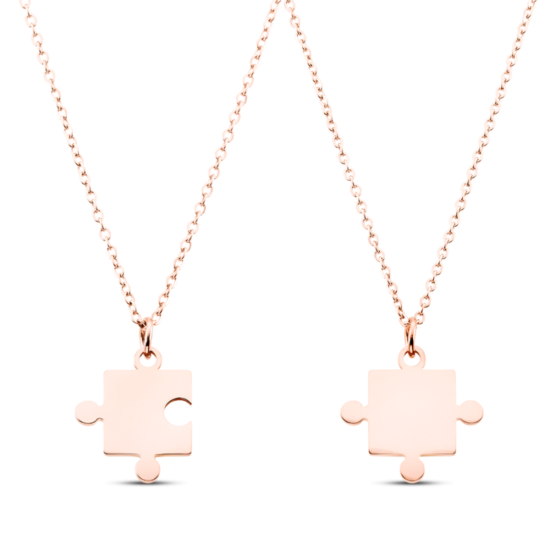 Personalised Puzzle-Jigsaw Necklaces - Rosegold - 61