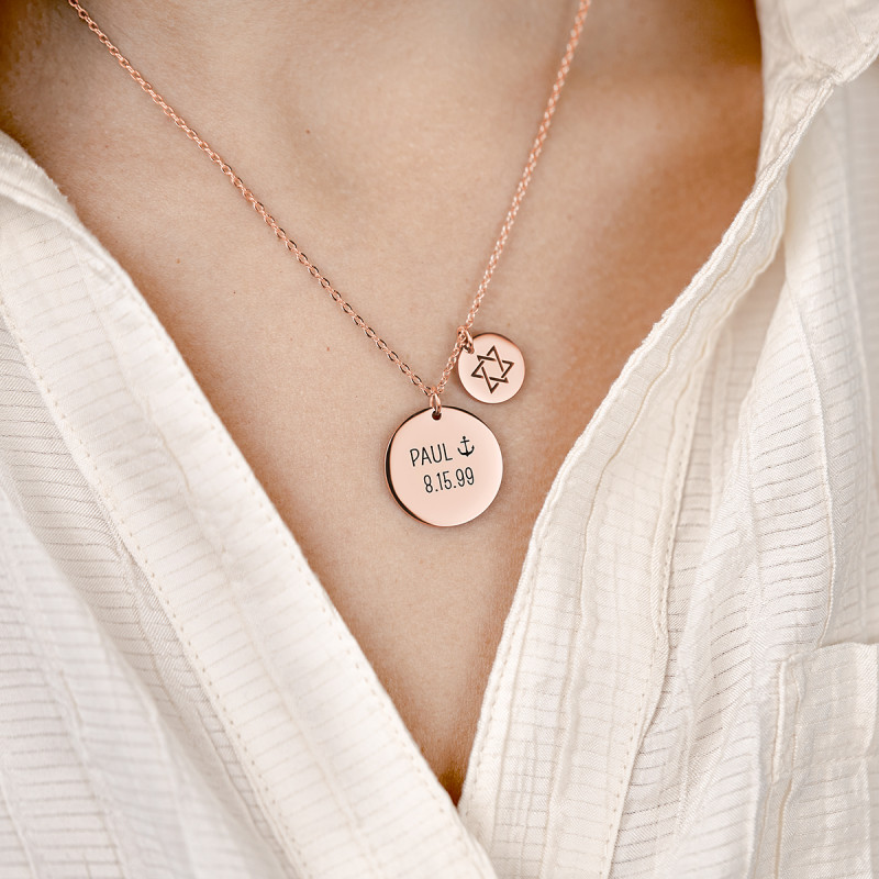 Personalised Star of David Necklace - Rosegold - 61