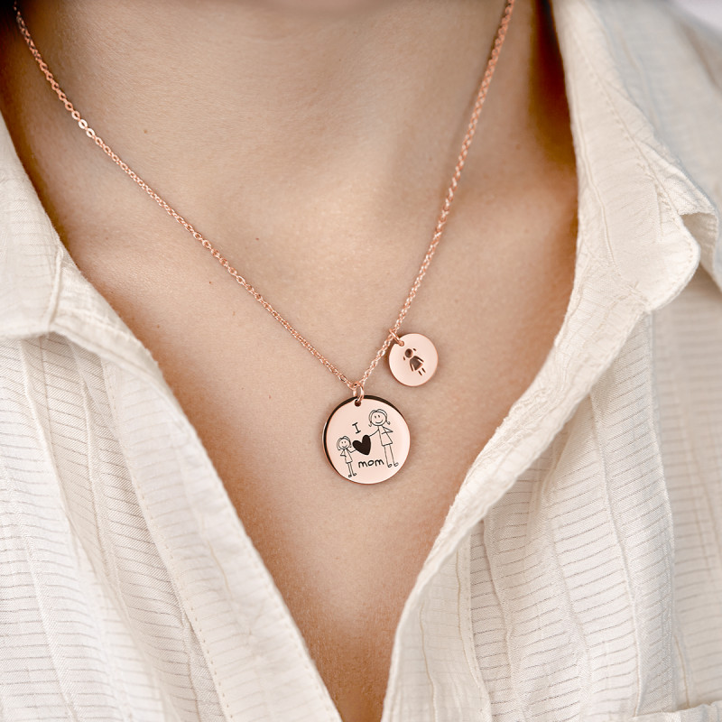 Personalised Children's Drawing Necklace - Rosegold - 61