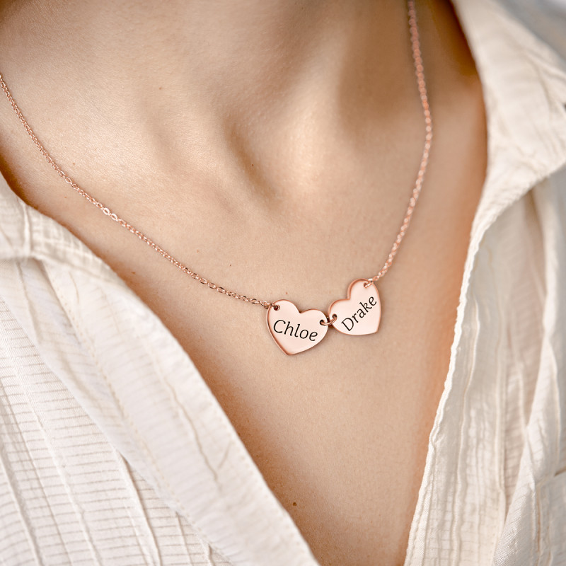 Name Hearts Necklace - Rosegold - 61