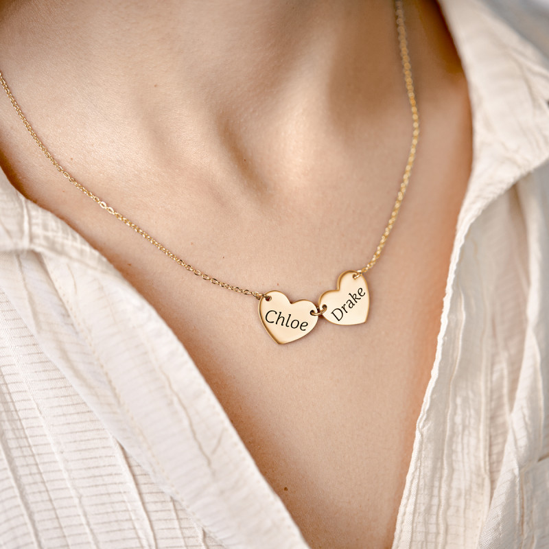 Name Hearts Necklace - Gold - 62