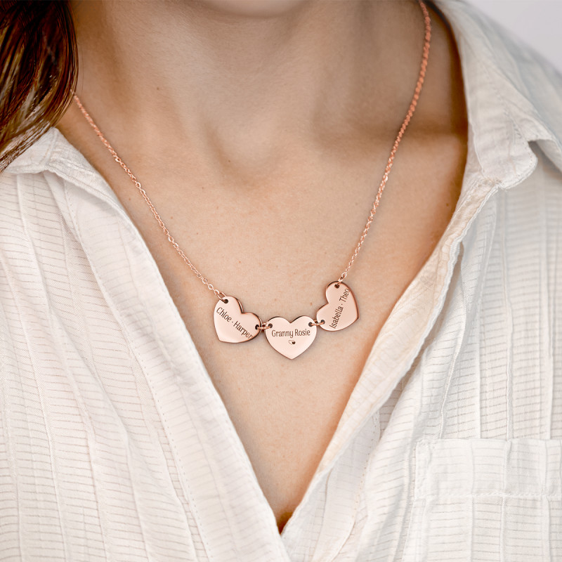 Name Hearts Necklace - Rosegold - 61