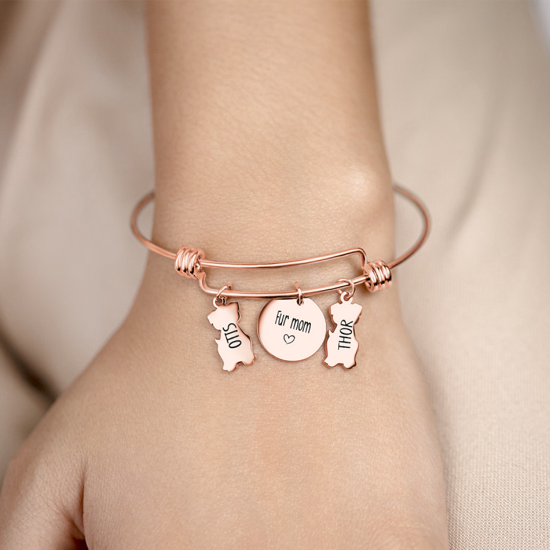 Personalised Multi-Dogs Bracelet - Rosegold - 61