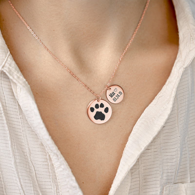 Personalised Paw-Print Necklace - Rosegold - 61