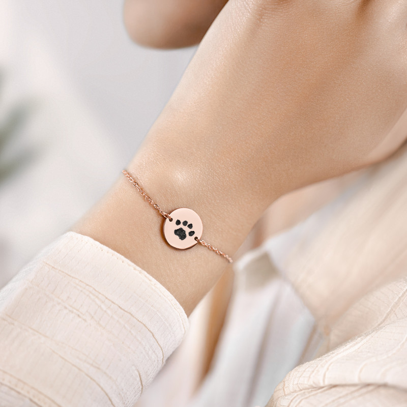 Personalised Paw-Print Bracelet - Rosegold - 61