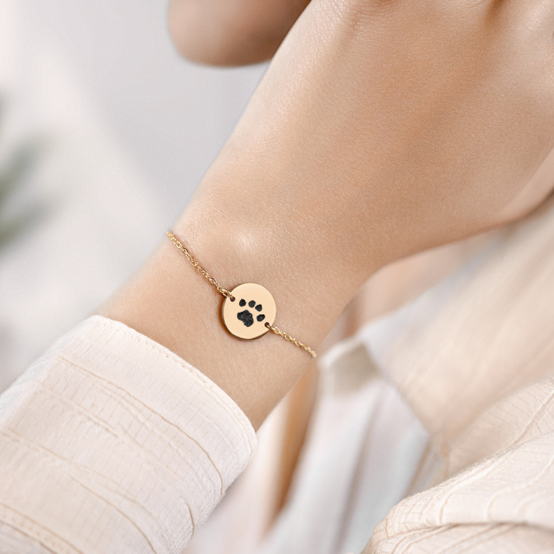 Personalised Paw-Print Bracelet - Gold - 62